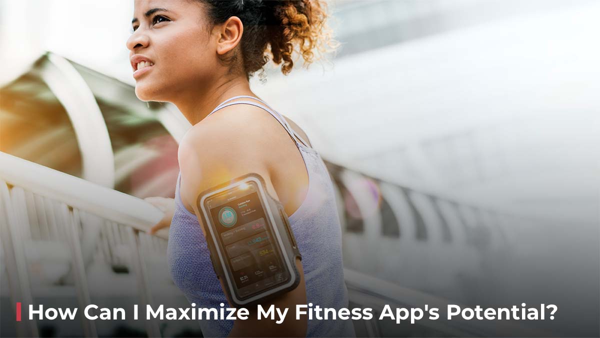 Jogger with fitness app running on her phone